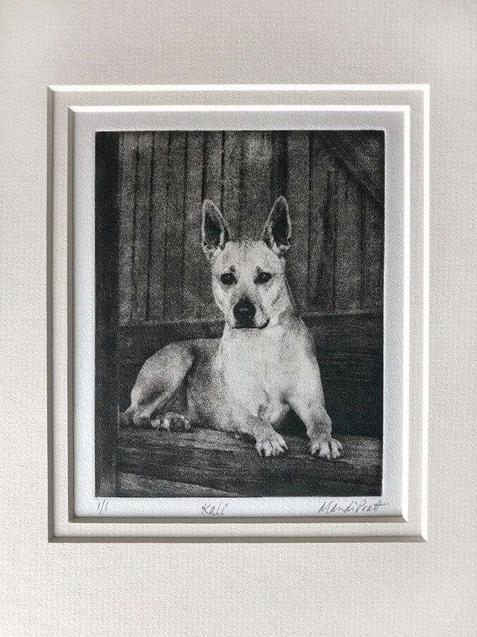 Custom Pet Portrait - Small Etching 8x10 Mat image 5
